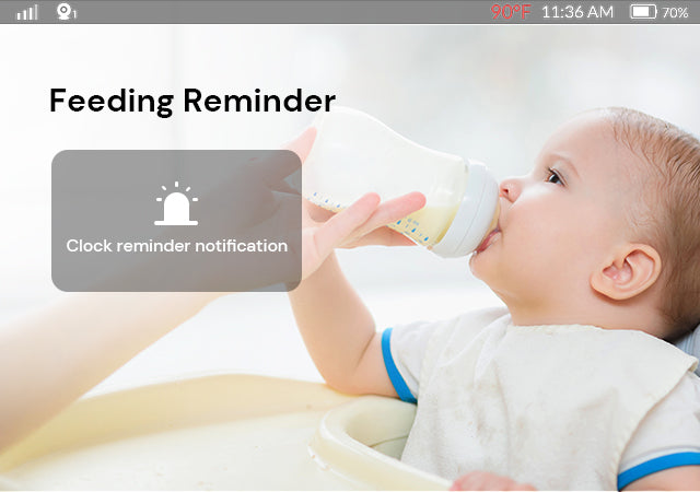 baby monitor with camera feeding reminder